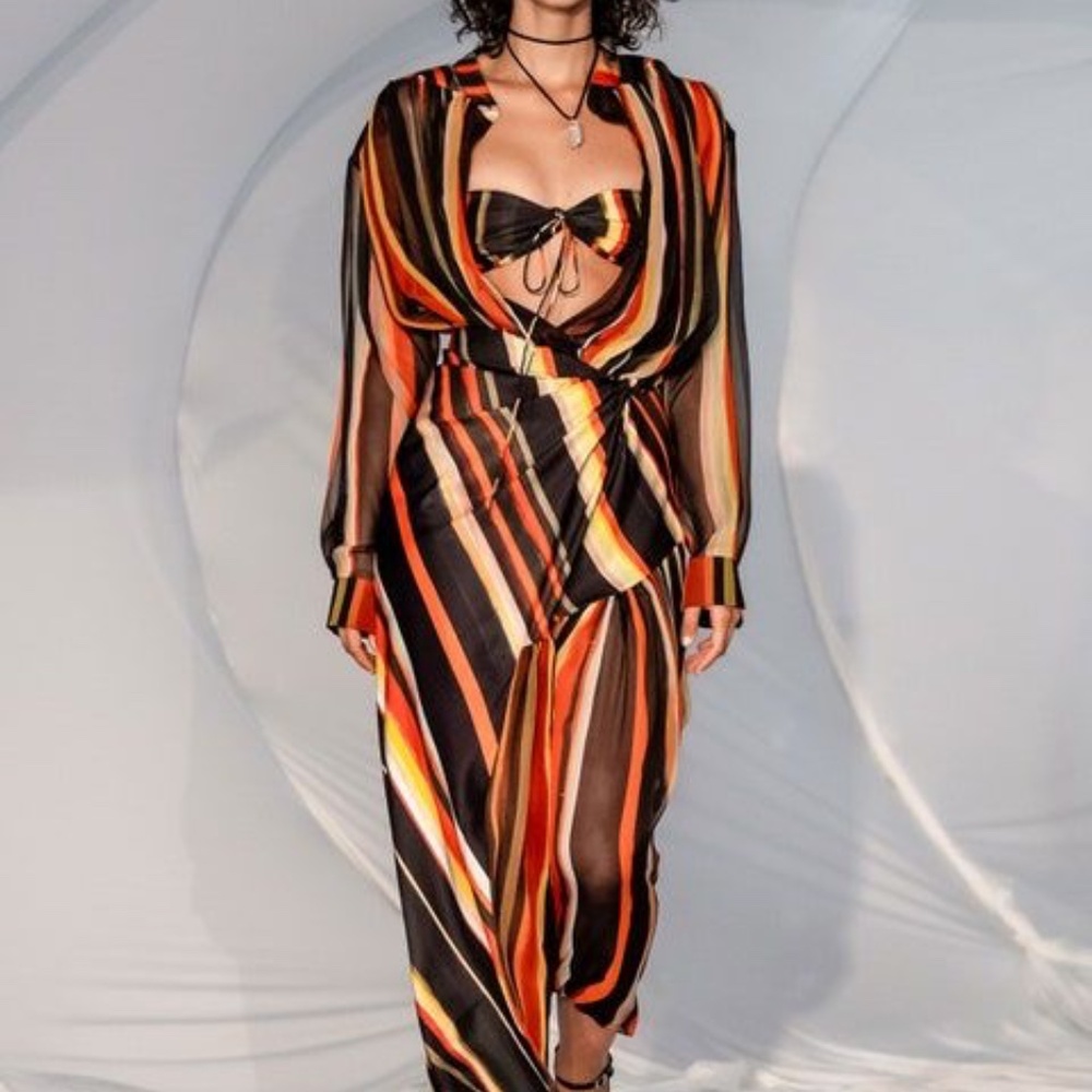 Christopher Esber Twisted Sarong Shirt Dress + Bralette - RARE - AU 8 - EUC